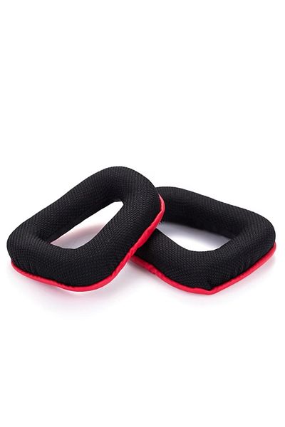 Choice Mesh fabric blackred Replacement Ear Pads for Logitech G430, G331, G432, G332, G930, G431 Headphones