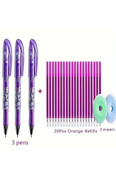 Choice مجموعة أقلام جل قابلة للمسح باللون الأرجواني 0.5 مم، مجموعة من 6 ألوان...