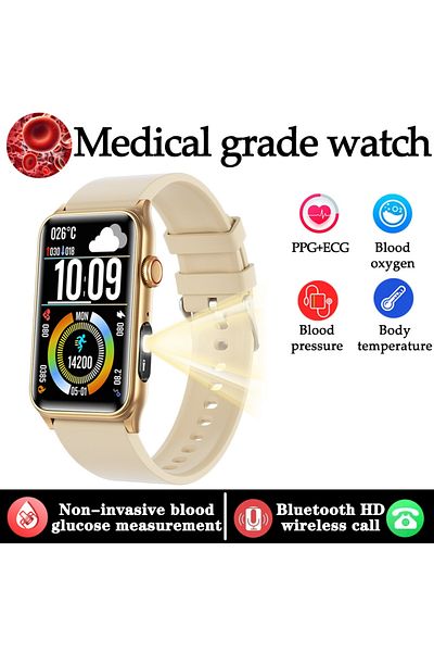 Choice rose gold New AI Medical Diagnostic Blood Sugar Smart Watch Men Sports Fitness Tracker Bluetooth Cal