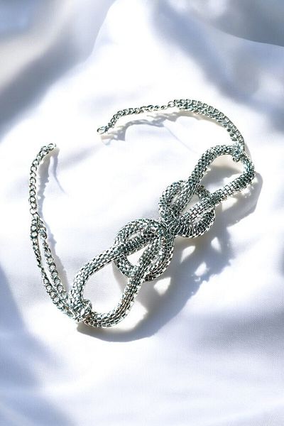 PETEK AKSESUAR Knot Choker Chain Necklace