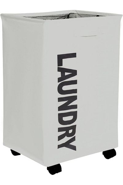 COOYA Wheeled Laundry Basket, Breathable Cover Waterproof Foldable Large Laundry Sorter, 23 inch
