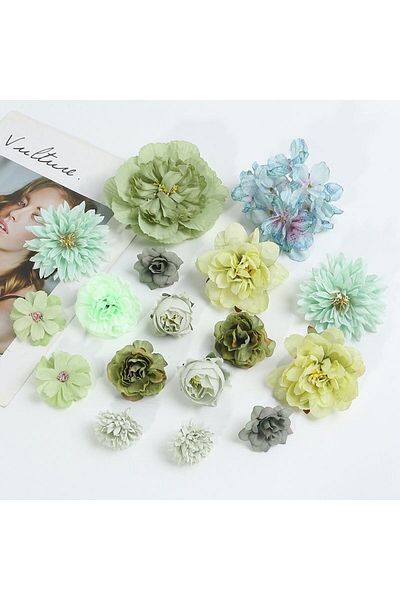 Choice Green Rose Artificial Flowers Set Peony Fake Flowers For Home Decor Wedding Marriage Decorations Orn