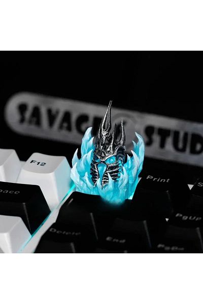 Choice أغطية مفاتيح خوذة أنيمي World of Warcraft خوذة ملك الموتى شفافة DIY غطاء مفاتيح مخصص