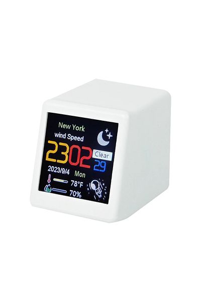 Choice smalltv-ultra-WHITE Cute Portable Smart Wifi Weather Station Display Weather Temperature Humidity Ti