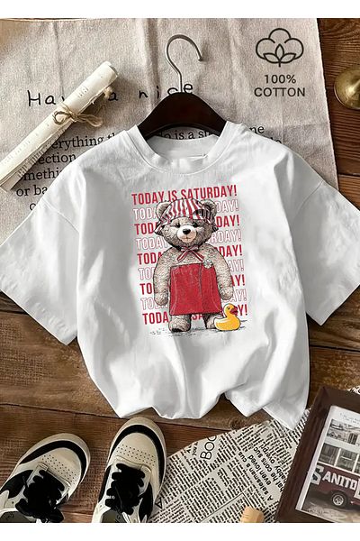 Touz Moda Σήμερα είναι Σάββατο με στάμπα Unisex Oversize T-shirt