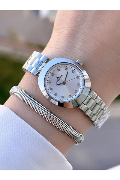 Daniel Klein 30 Mt Water Resistant Vintage Silver/Grey Women's Wristwatch - Steel Cord Retro Design