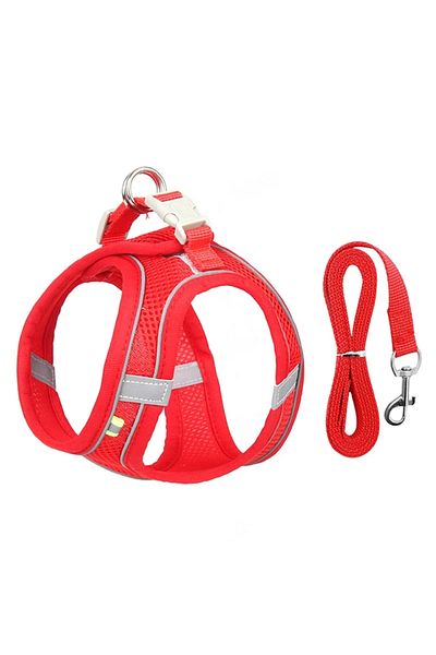 Choice XS 1.5-3 Kg red Puppy Harness Set Dog Accessories Adjustable Pet Vest Dogs French Bulldog Chihuahua