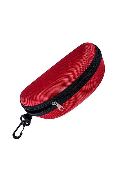 Choice Red Zipper Hard Shell Sunglasses Case And Glasses Box With Plastic Hook For Portable Travel Glasses