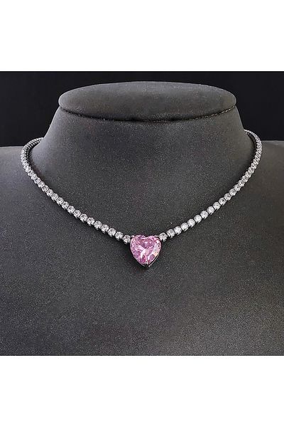 Choice x8320-pink resizable Moonso Luxury Pink Color Heart Jewelry Set for Women Lady Valentine's Day gift