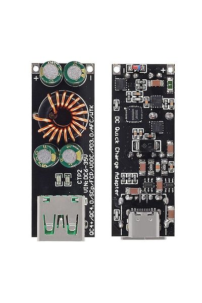 Choice 60W 6-35V DC to USB Type C PD 3.0 QC4.0 Type A QC3.0 DC Fast Charge 12V 24V Step-Down Power Modul...
