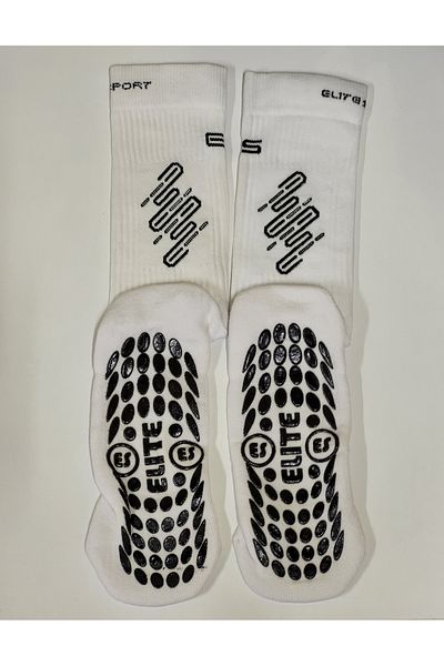 ÖZKAHRA TEKSTİL Unisex Long Anti Silip Socks Αντιολισθητικές λευκές κάλτσες
