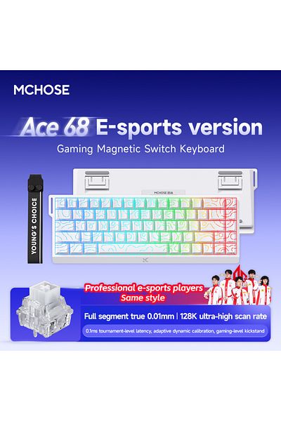 Choice Ace68 White Level MCHOSE Ace60/Ace68 Pro Wired Mechanical Gaming Keyboard-Ultra-Precise Compact layo