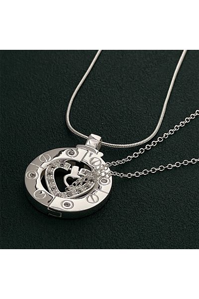 Choice SILVER PLATED Andara 46CM silver color fashion couple stairway to heaven pendant necklace men and wo