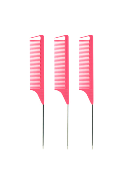 Choice TZ06926-وردي-3 قطع مشط شعر احترافي بذيل مدبب لصالونات تصفيف الشعر ومضا...