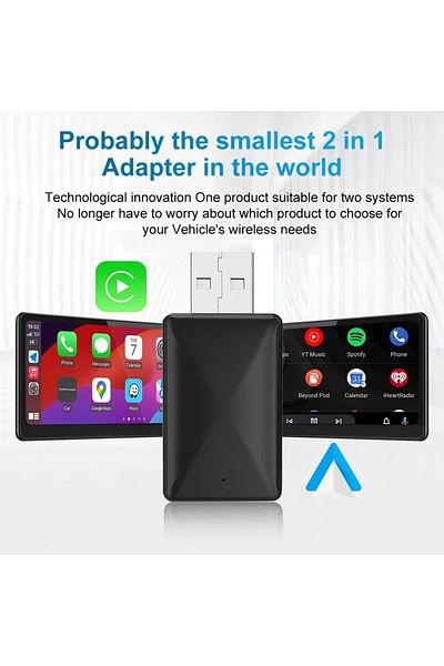 Choice Flixivi 2in1 Android Auto Wireless Adapter Mini Smart Ai Box Car Oem Wired Android Auto To Wirele...
