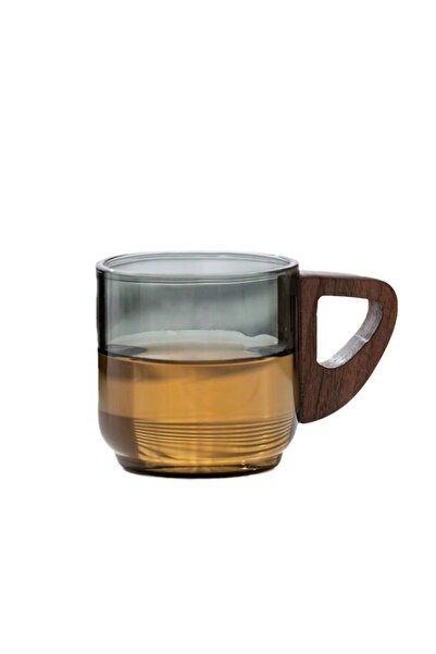 Choice أكواب شاي زجاجية صغيرة سعة 51-100 مل، أكواب شاي بمقابض، لون الماهوجني مقاوم للكي، فاخرة وعالية الجودة