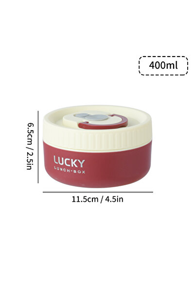 WORTHBUY Red 400ml Bento Lunch Box Set, Portable Keep Warm Lunch Container Wi...