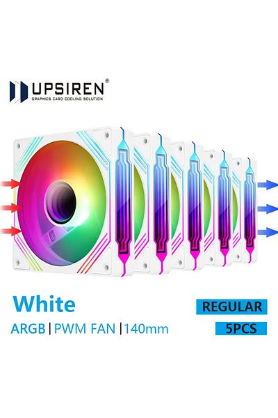 UPSIREN A-RGB Other WT REGULAR 5PCS UPSIREN PF-14 PRISM 4PRO Computer Chassis Fan 14cm ARGB 4 Pin PWM Quiet