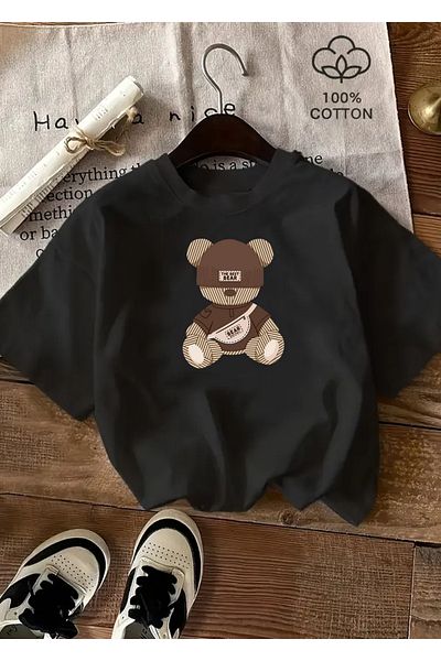 Touz Moda The Best Bear Printed Unisex Oversize T-Shirt