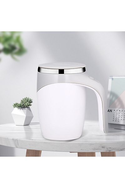 Choice Pearl White 301-400ml Automatic Stirring Cup Mug Rechargeable Portable Coffee Electric Stirring Stai