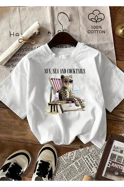 Touz Moda Μπλουζάκι με στάμπα Sun, Sea and Cocktails Unisex Oversize