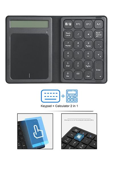 Choice black Jomaa Foldable Bluetooth Numberic Keyboard with Touchpad Portable 2in1 Calculator Wireless Num