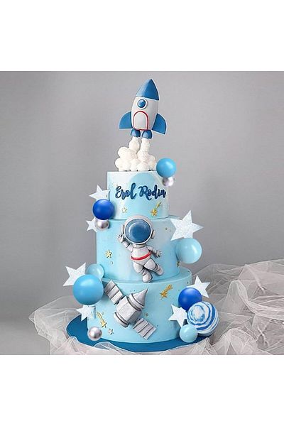 Choice Astronaut set Space Cake Toppers Outer Space Astronaut Figurines Rocket Balls and Stars Space Theme