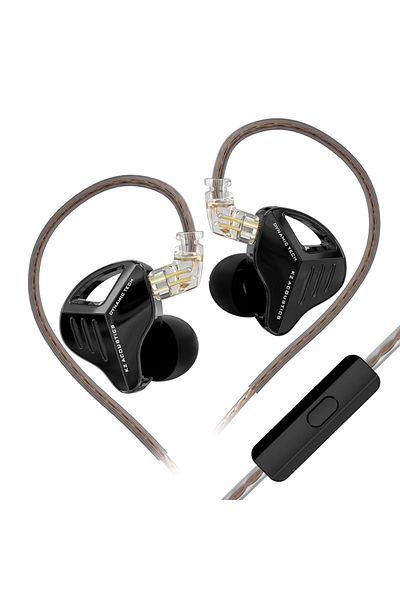 KZ Black With MIC KZ ZVX PRO Dynamic In Ear Earphones HIFI Bass Earbuds Metal Monitor Headphones Sport