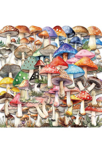 Choice 50PCS 50PCS Kawaii Mushroom Stickers Nostalgia Cartoon Decals Laptops Luggage Diary Skateboards Cool