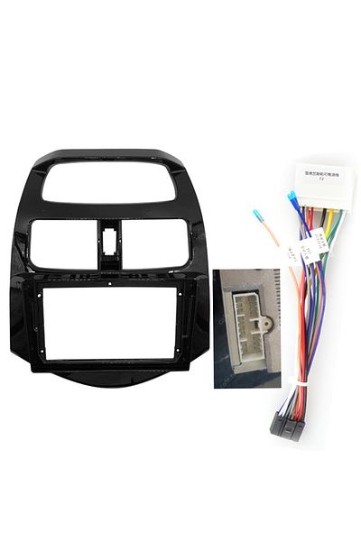 Choice 9 Inch 2 Din Car Radio Fascias Stereo Panel Frame Mounts With Harness Cablefor Chevrolet Spark 20...
