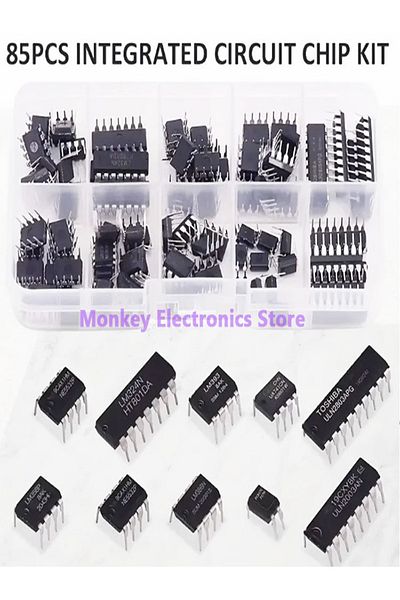 Choice 85pcs kit 85PCS Integrated Circuit IC NE555 LM324 LM358 ULNN2803 IC chip kit DIP single precision ti