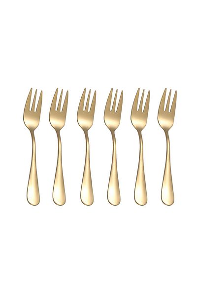Choice golden 6pcs Stainless steel cutlery fruit forks dessert forks are small and delicate for entertainin
