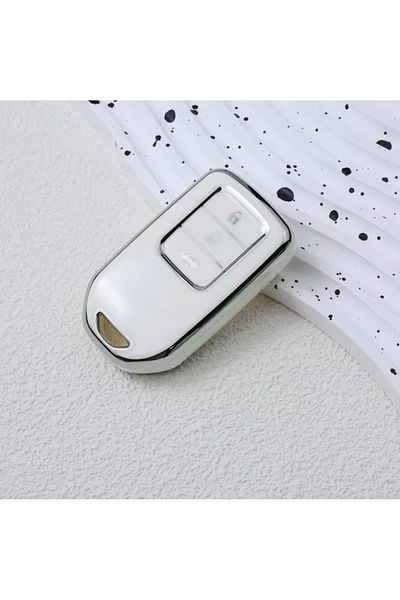 YıldızTuning Key Case Cover for Honda Civic Fc5 Fk7 Hrv Crv City Keyless White-Silver