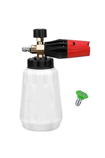 Choice مدفع رغوة بفوهة قابلة للتعديل، زجاجة سميكة سعة 1 لتر، وصلة سريعة 1/4 ب...