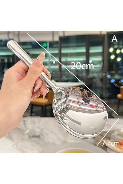 Choice A Stainless Steel Ladles For Serving Soup Rice Serving Spoon Drain Hole Heat Insulated Handle Kitch.