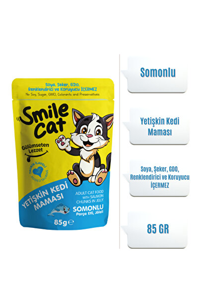 SMILE Cat Pouch Yetişkin Kedi Maması Somonlu 85 gr.