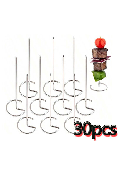 choice2 30 قطعة من أسياخ الكباب الفضية 10/20/30 قطعة من أعواد الكباب المصنوعة...