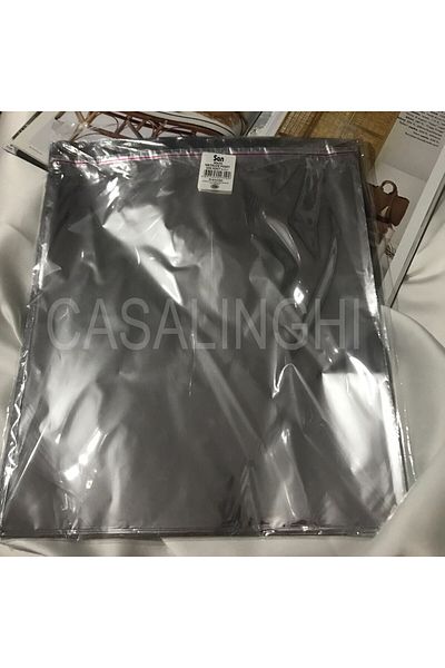 bisaccia Shiny Silver Gift Wrap Metalized Single Color Bag with Tape 30x35 Cm - 1 Pack (100 PCS)