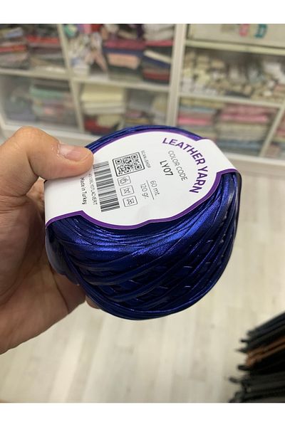 Rengarenk tuhafiye ve hobi Leather Look Metallic Combed Cotton Bag Knitting Rope