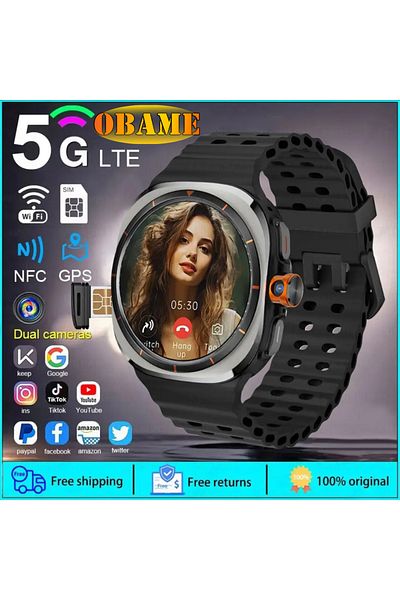 Choice 4G 5G SIM Black New Watch U8 Ultra Smart Watch Video Call Smartwatch 4G/5G Sim Card GPS WIFI Rotary