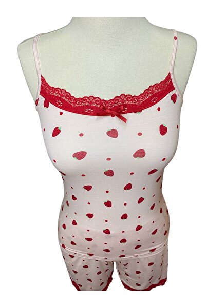 İNSPİRA Modal Viscose Blend Suspender Shorts Pajama Set