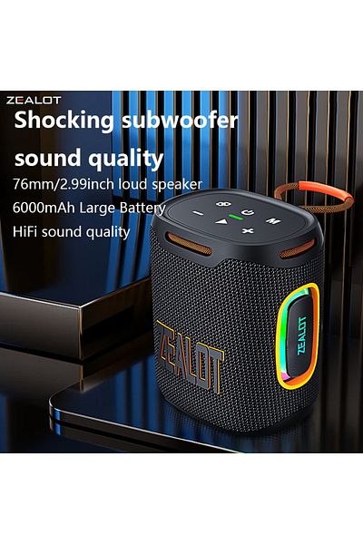 Choice Speaker ZEALOT S122 ZEALOT S122 25W Portable Wireless Speaker, Bass Boost, Dual Pairing, 6000mAh Ba