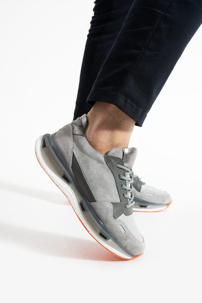 Safari Ayakkabı Піраміта Сірий замш Справжня шкіра Кросівки