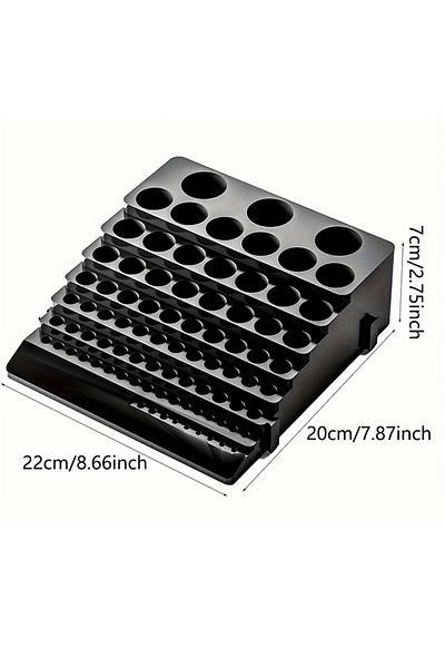 NIUXIANG Black 85 Hole Drill Bit Holder Storage Box Workbench Screwdriver Drill Bit Holder Storage Box Suitab