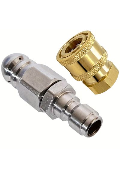 Choice A 5000 PSI sewer nozzle, stainless steel 1/4 "high-pressure drainage sprayer hose nozzle and G1/4 b.