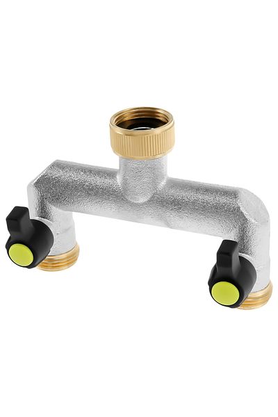 Choice 1pc 3/4 Inch 2 Way Hose Splitter Zinc Alloy Garden Hose Splitter Rustproof Hose Connector Splitter F