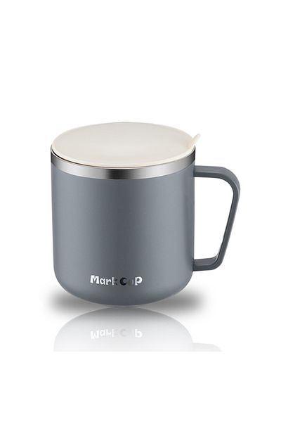Choice 400ml grey 400ml 304 Stainless Steel Coffee Mugs Portable Cups Heat Insulation Anti-fall Thermos Mug