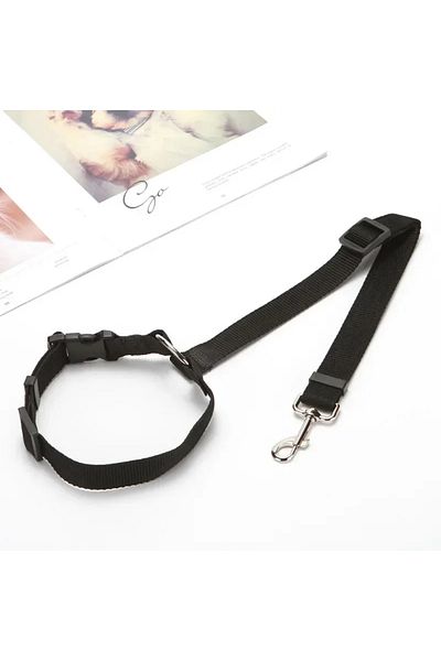 Choice black Solid Color Two-in-one Pet Car Seat Belt Nylon Lead Leash Backseat Safety Belt Adjustable Dogs