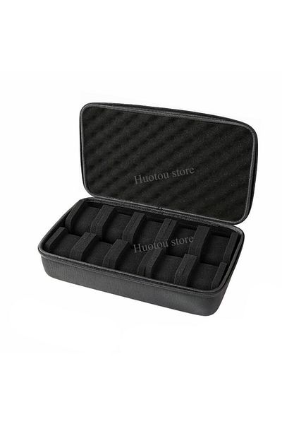 HUOAED black 10 Slots Hard Shell Watch Storage Box, Carry Case, Display Organizer, Watch Box Holder Display
