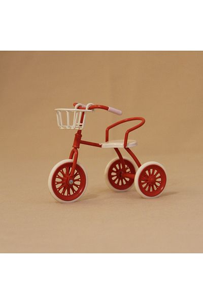 Choice Red 1:12 Miniature Artificial Play House Toy Wrought Iron Three-Wheel Bicycle Suitable for Bjd Ob11